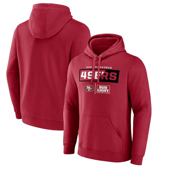 Men's San Francisco 49ers Scarlet X Bud Light Pullover Hoodie
